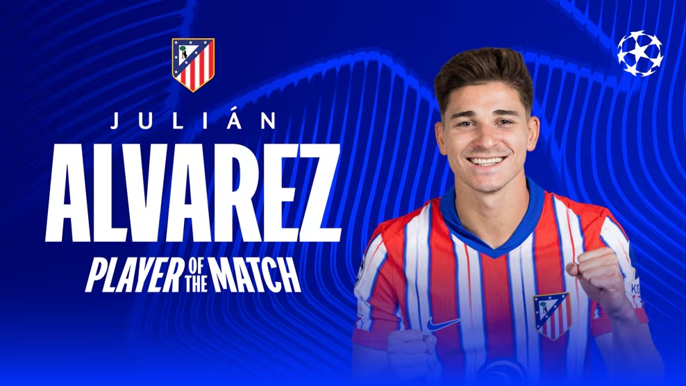 點球違例被判無效!官方:阿爾瓦雷斯當選馬競vs皇馬全場最佳