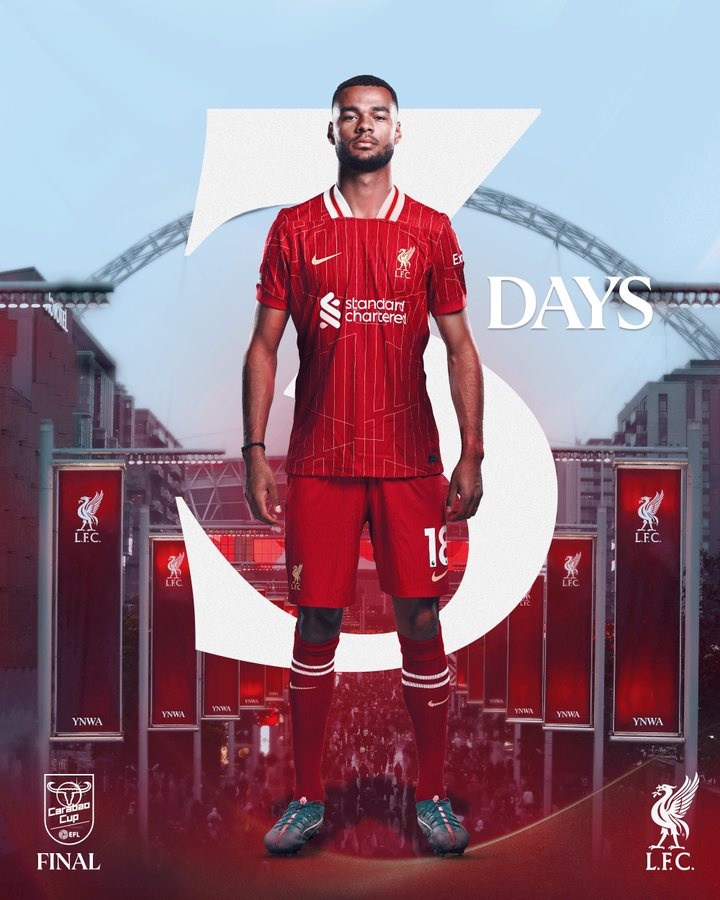 利物浦曬海報(bào)預(yù)熱聯(lián)賽杯決賽:還剩3天!