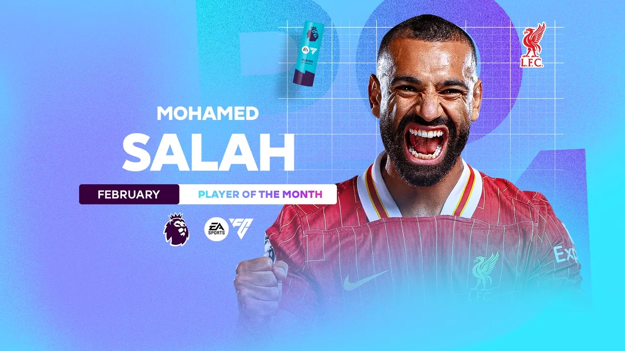 7次獲獎平紀錄!官方:薩拉赫當選英超2月最佳球員,2月6場6球4助