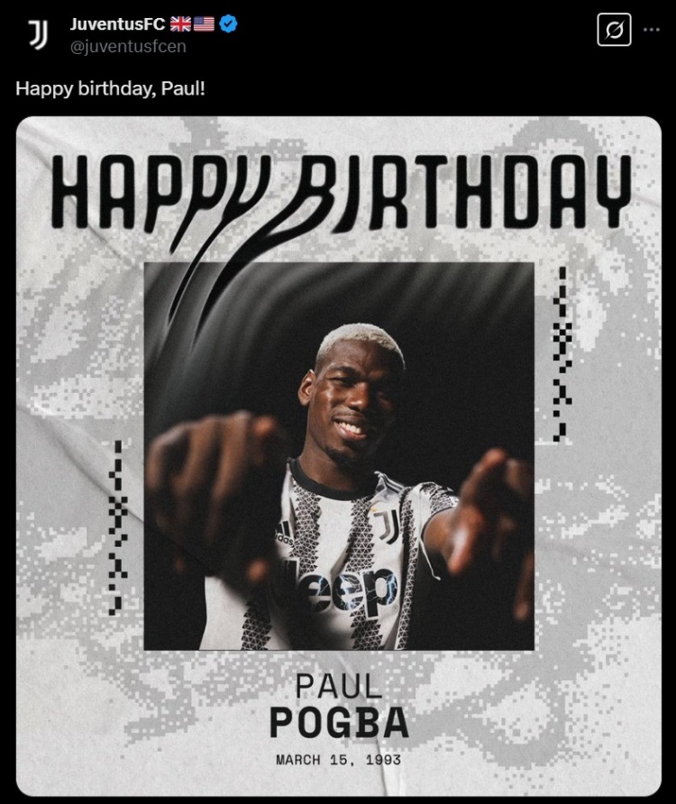 何時回歸球場？尤文官方祝博格巴32歲生日快樂，隨隊4奪意甲冠軍