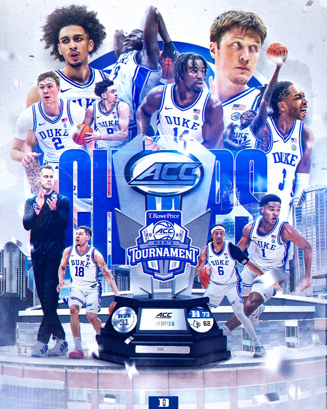 弗拉格缺陣沒關系!杜克三人15+奪冠進瘋三 25年選秀前十熱門18+8