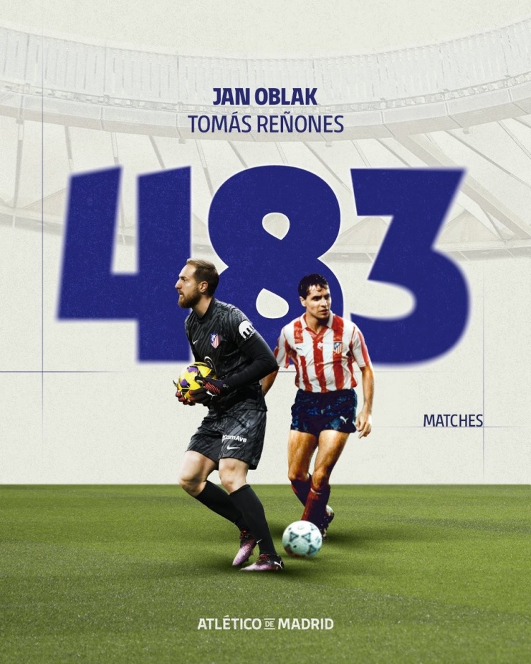 483場(chǎng)!奧布拉克追平托馬斯-雷諾內(nèi)斯,并列隊(duì)史出場(chǎng)榜第3名