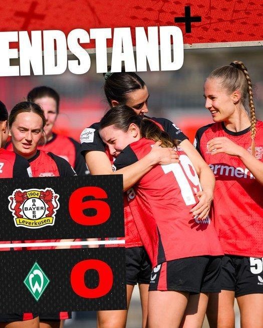 勒沃庫森女足6-0云達不來梅女足,沈夢露首發出場59分鐘