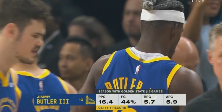 硬!巴特勒為勇士出戰15場 場均16.4分5.7板5.9助&戰績14勝1負