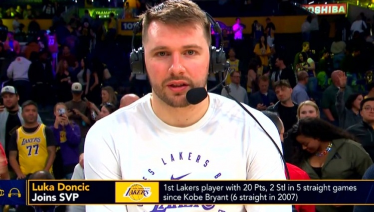 東契奇連續5場至少20分2斷 湖人隊史自2007年的科比后首人