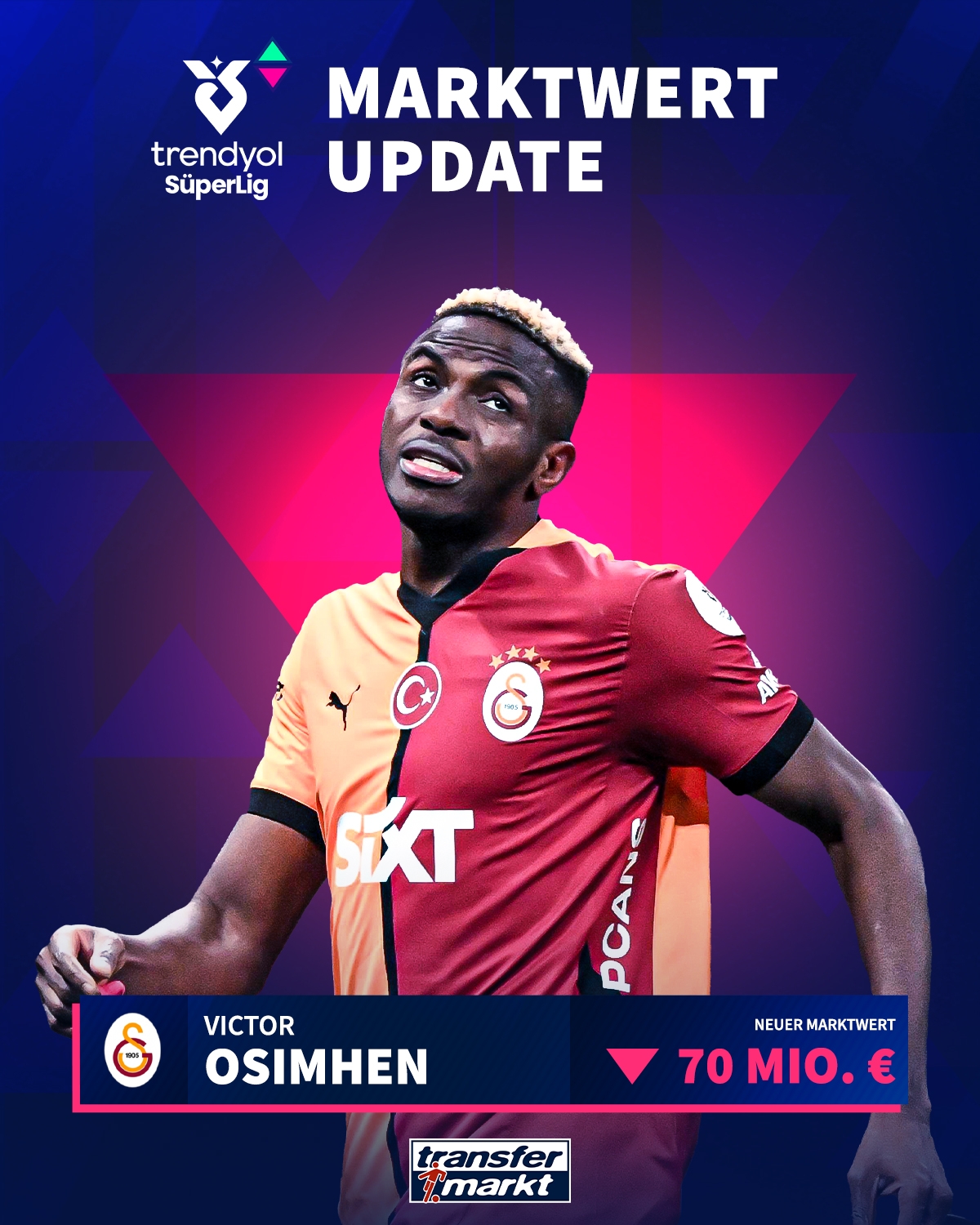 已跌3000萬?德轉(zhuǎn)官方:未轉(zhuǎn)會頂級聯(lián)賽,奧斯梅恩身價跌至7000萬