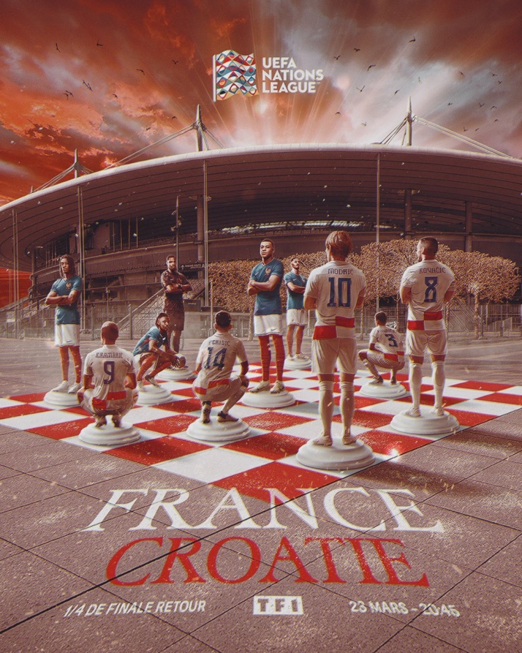 爭取逆轉(zhuǎn)!法國發(fā)布對克羅地亞海報:姆巴佩、莫德里奇領(lǐng)銜出鏡