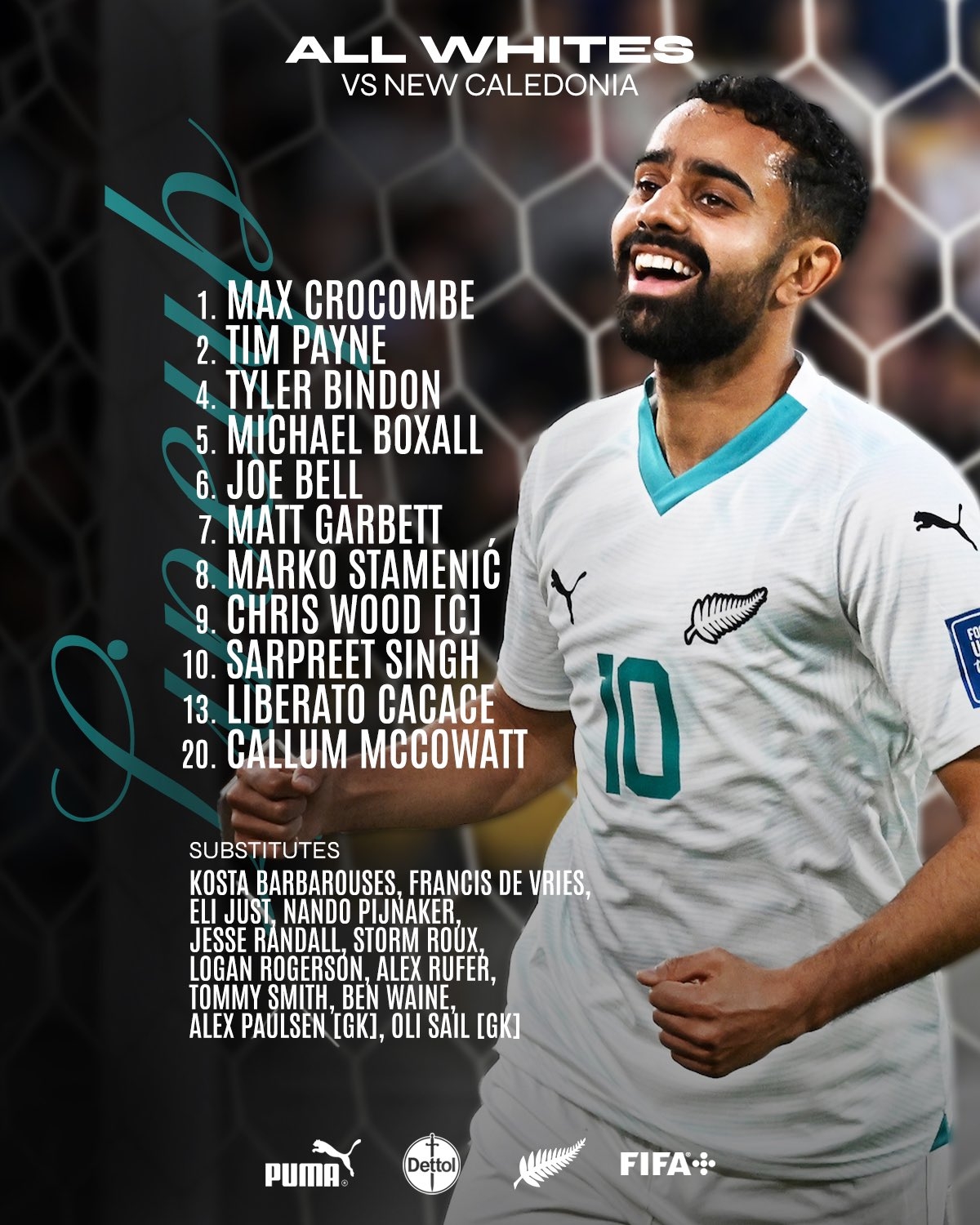 勝者進世界杯!新西蘭vs新喀里多尼亞首發:克里斯-伍德領銜!