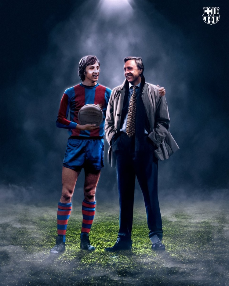 克魯伊夫逝世9周年！巴薩官方海報(bào)悼念：感謝你教會(huì)我們熱愛(ài)足球