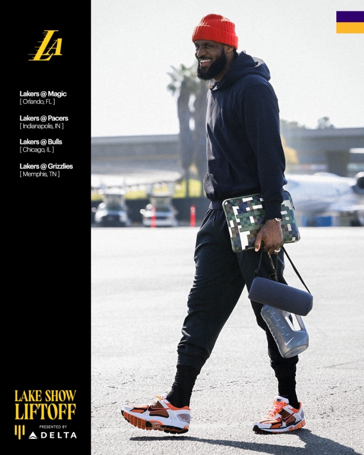 開啟4連客！湖人官推曬詹姆斯、八村塁和里夫斯登機照