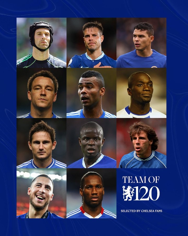 切爾西球迷票選隊史120年最佳陣:阿扎爾、蘭帕德、特里在列