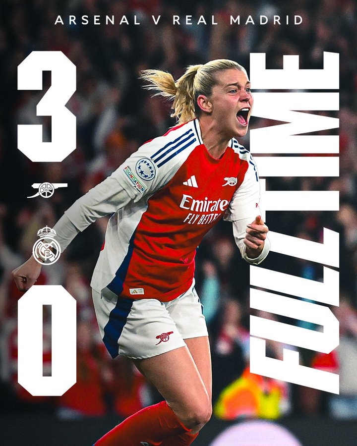 女足歐冠淘汰賽首回合輸2球逆轉晉級,阿森納是近14年英格蘭首隊