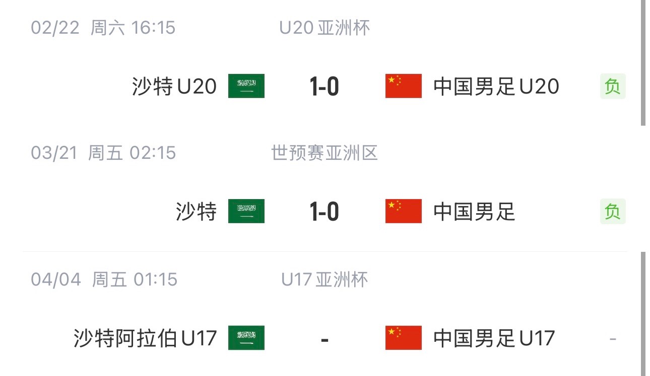 國字號三遇沙特！國少U17亞洲杯首戰(zhàn)對陣沙特，此前國足&國青均負(fù)