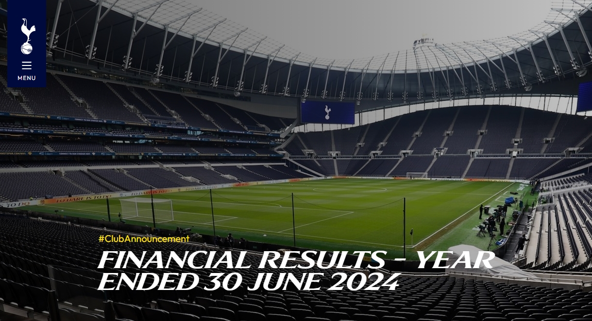 熱刺官方財報:上賽季總收入5.282億鎊,營利增長4%至1.449億鎊