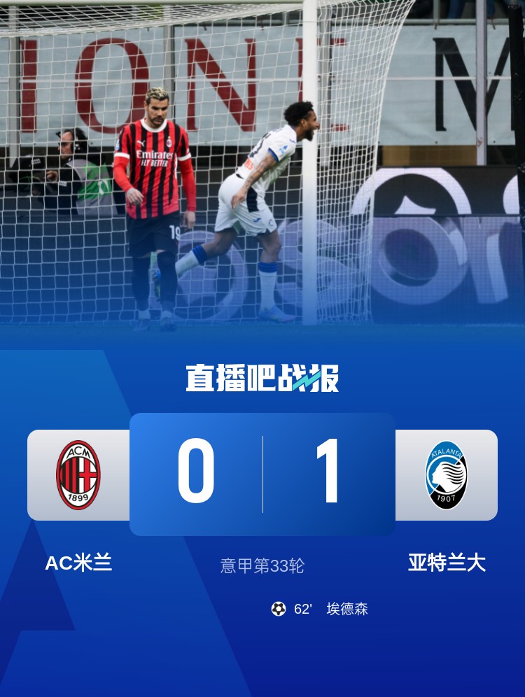 米蘭雙雄本輪均0-1輸球，周中意杯半決賽次回合再對決